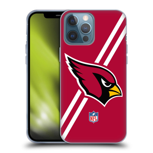NFL Arizona Cardinals Logo Stripes Soft Gel Case for Apple iPhone 13 Pro Max