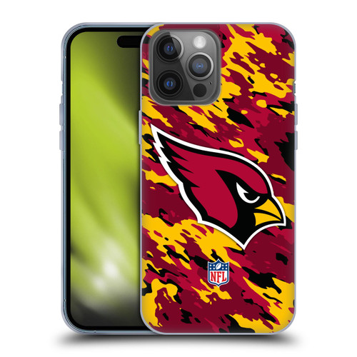 NFL Arizona Cardinals Logo Camou Soft Gel Case for Apple iPhone 14 Pro Max