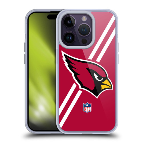 NFL Arizona Cardinals Logo Stripes Soft Gel Case for Apple iPhone 14 Pro