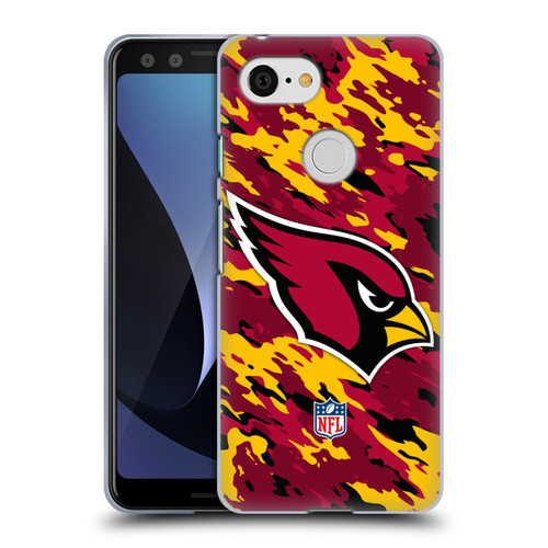 NFL Arizona Cardinals Logo Camou Soft Gel Case for Google Pixel 3