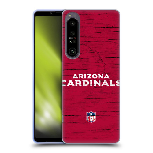NFL Arizona Cardinals Logo Distressed Look Soft Gel Case for Sony Xperia 1 IV