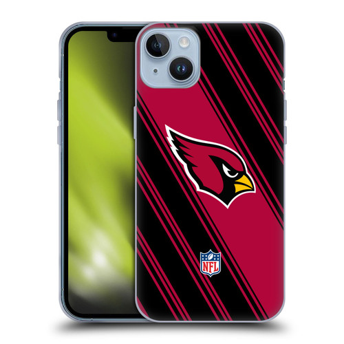 NFL Arizona Cardinals Artwork Stripes Soft Gel Case for Apple iPhone 14 Plus