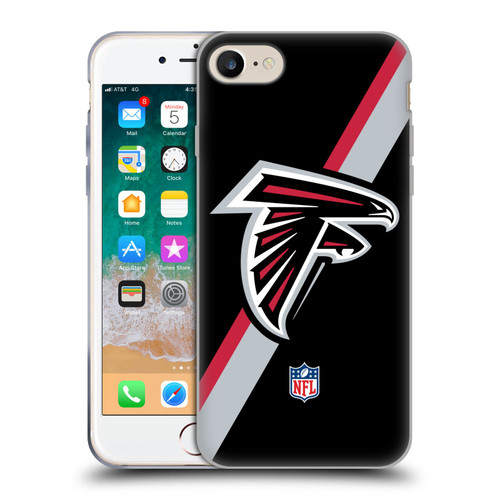 NFL Atlanta Falcons Logo Stripes Soft Gel Case for Apple iPhone 7 / 8 / SE 2020 & 2022