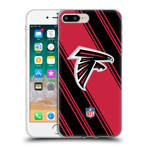 NFL Atlanta Falcons Artwork Stripes Soft Gel Case for Apple iPhone 7 Plus / iPhone 8 Plus