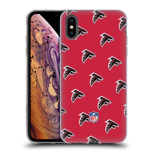 NFL Atlanta Falcons Artwork Patterns Soft Gel Case for Apple iPhone XS Max