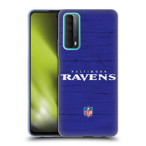 NFL Baltimore Ravens Logo Distressed Look Soft Gel Case for Huawei P Smart (2021)