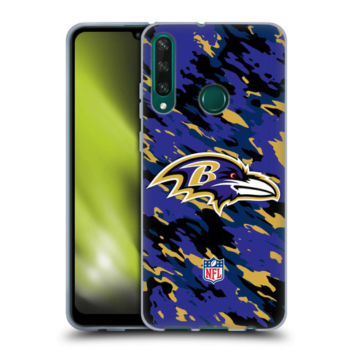 NFL Baltimore Ravens Logo Camou Soft Gel Case for Huawei Y6p