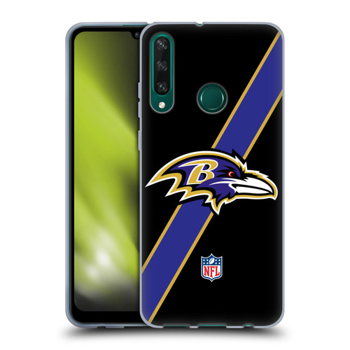 NFL Baltimore Ravens Logo Stripes Soft Gel Case for Huawei Y6p