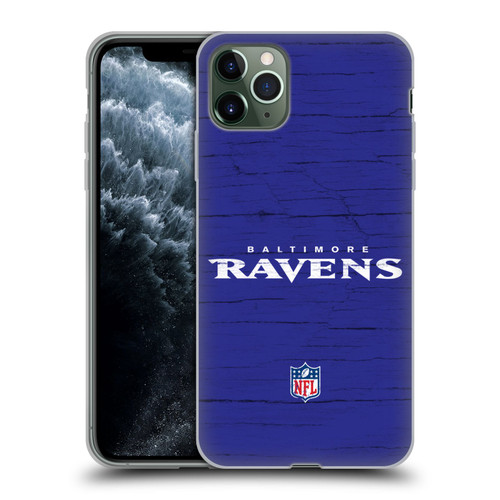 NFL Baltimore Ravens Logo Distressed Look Soft Gel Case for Apple iPhone 11 Pro Max