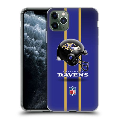NFL Baltimore Ravens Logo Helmet Soft Gel Case for Apple iPhone 11 Pro Max