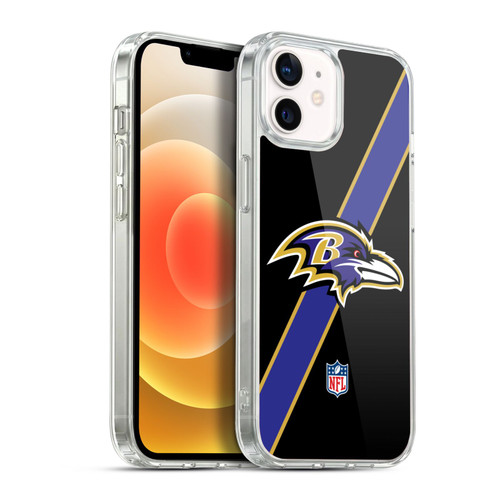 NFL Baltimore Ravens Logo Stripes Soft Gel Case for Apple iPhone 12 / iPhone 12 Pro & MagSafe