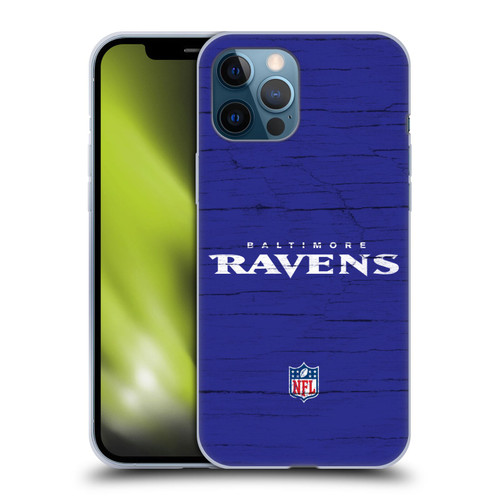 NFL Baltimore Ravens Logo Distressed Look Soft Gel Case for Apple iPhone 12 Pro Max
