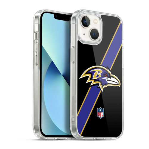 NFL Baltimore Ravens Logo Stripes Soft Gel Case for Apple iPhone 13