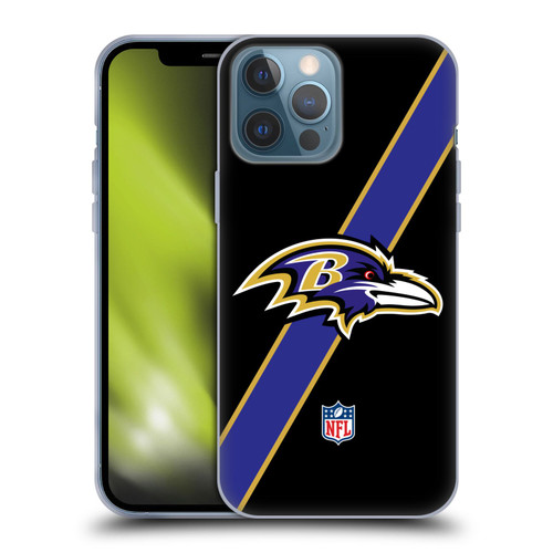 NFL Baltimore Ravens Logo Stripes Soft Gel Case for Apple iPhone 13 Pro Max