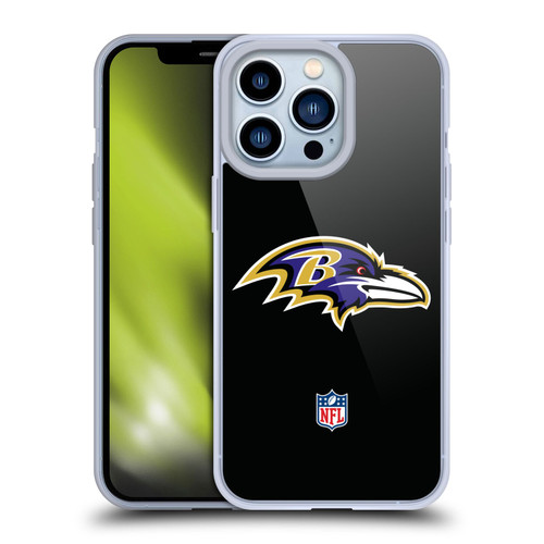 NFL Baltimore Ravens Logo Plain Soft Gel Case for Apple iPhone 13 Pro