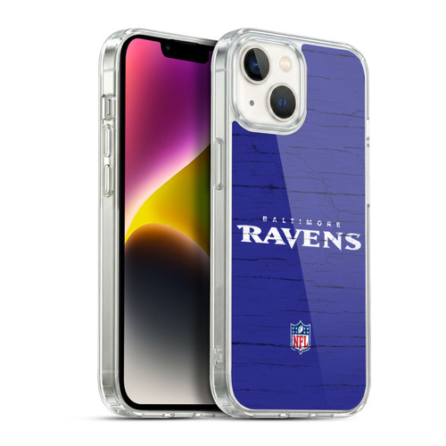 NFL Baltimore Ravens Logo Distressed Look Soft Gel Case for Apple iPhone 14