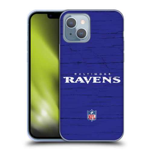 NFL Baltimore Ravens Logo Distressed Look Soft Gel Case for Apple iPhone 14