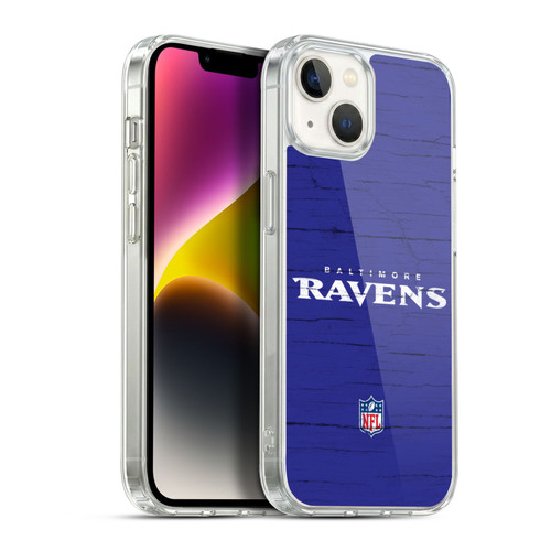 NFL Baltimore Ravens Logo Distressed Look Soft Gel Case for Apple iPhone 14 Plus