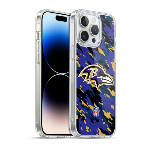NFL Baltimore Ravens Logo Camou Soft Gel Case for Apple iPhone 14 Pro Max
