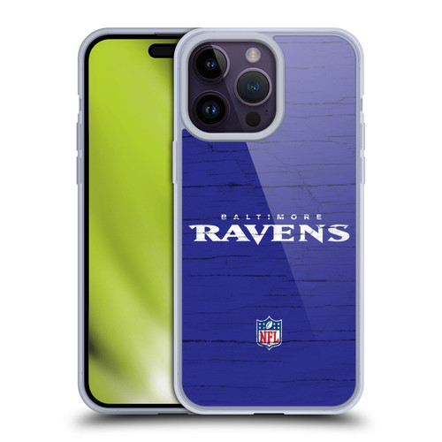 NFL Baltimore Ravens Logo Distressed Look Soft Gel Case for Apple iPhone 14 Pro Max
