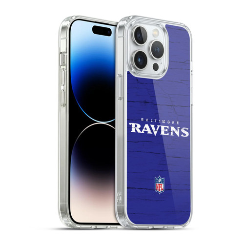 NFL Baltimore Ravens Logo Distressed Look Soft Gel Case for Apple iPhone 14 Pro Max