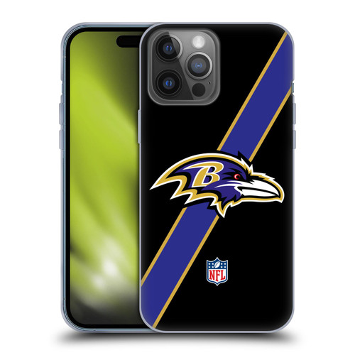 NFL Baltimore Ravens Logo Stripes Soft Gel Case for Apple iPhone 14 Pro Max
