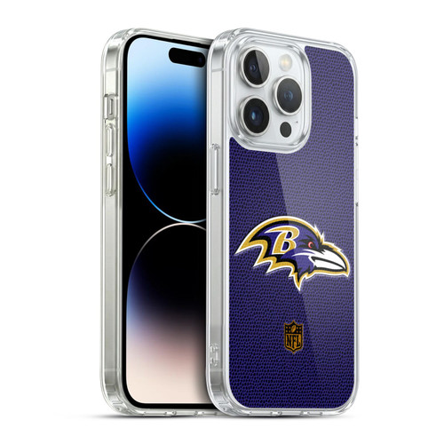 NFL Baltimore Ravens Logo Football Soft Gel Case for Apple iPhone 14 Pro