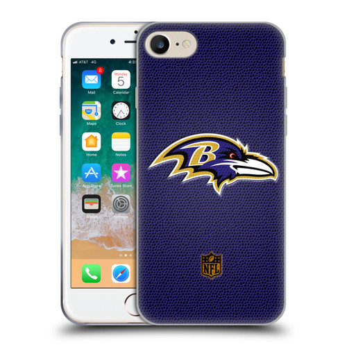 NFL Baltimore Ravens Logo Football Soft Gel Case for Apple iPhone 7 / 8 / SE 2020 & 2022