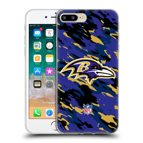 NFL Baltimore Ravens Logo Camou Soft Gel Case for Apple iPhone 7 Plus / iPhone 8 Plus