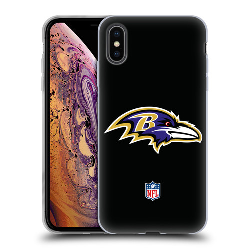 NFL Baltimore Ravens Logo Plain Soft Gel Case for Apple iPhone XS Max