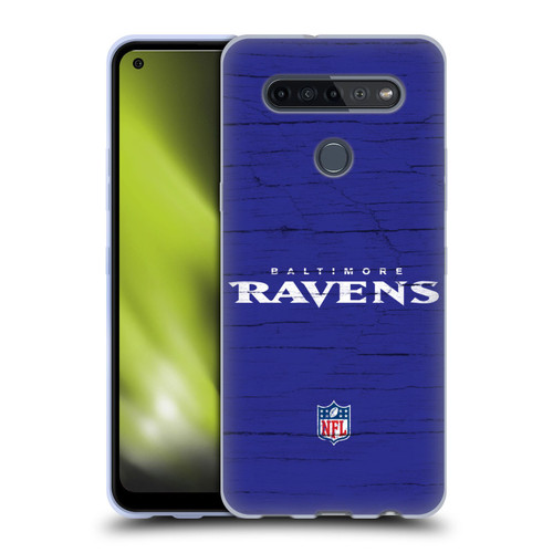 NFL Baltimore Ravens Logo Distressed Look Soft Gel Case for LG K51S
