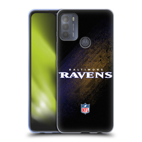 NFL Baltimore Ravens Logo Blur Soft Gel Case for Motorola Moto G50
