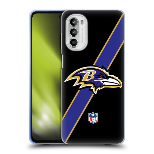 NFL Baltimore Ravens Logo Stripes Soft Gel Case for Motorola Moto G52