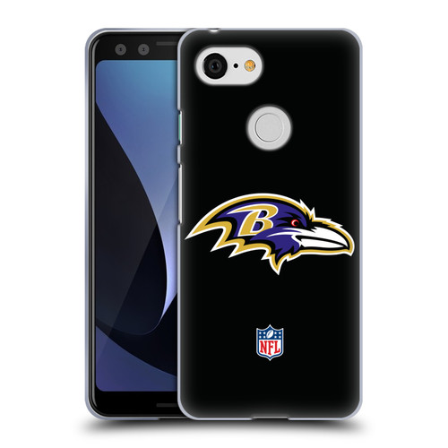 NFL Baltimore Ravens Logo Plain Soft Gel Case for Google Pixel 3