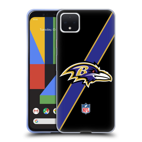NFL Baltimore Ravens Logo Stripes Soft Gel Case for Google Pixel 4 XL