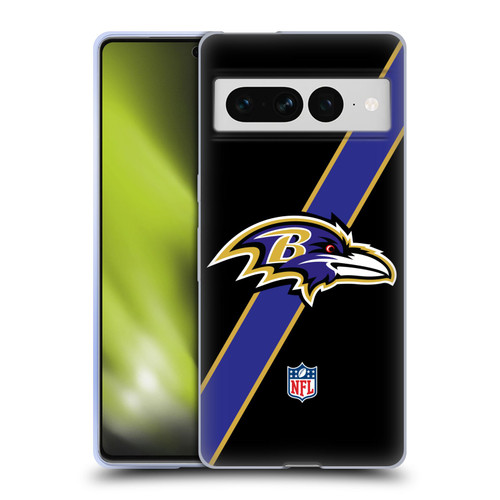 NFL Baltimore Ravens Logo Stripes Soft Gel Case for Google Pixel 7 Pro
