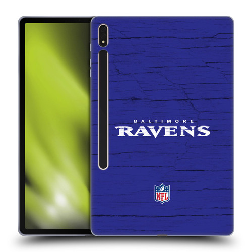 NFL Baltimore Ravens Logo Distressed Look Soft Gel Case for Samsung Galaxy Tab S8 Plus