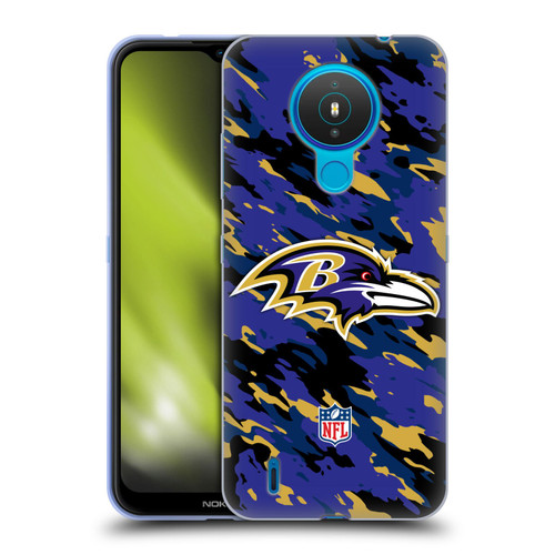 NFL Baltimore Ravens Logo Camou Soft Gel Case for Nokia 1.4