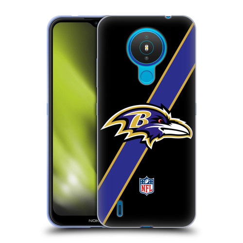 NFL Baltimore Ravens Logo Stripes Soft Gel Case for Nokia 1.4