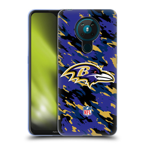 NFL Baltimore Ravens Logo Camou Soft Gel Case for Nokia 5.3