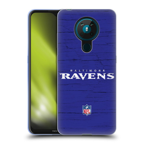 NFL Baltimore Ravens Logo Distressed Look Soft Gel Case for Nokia 5.3