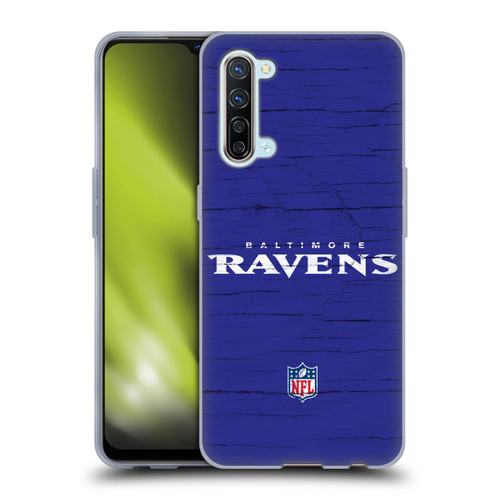 NFL Baltimore Ravens Logo Distressed Look Soft Gel Case for OPPO Find X2 Lite 5G