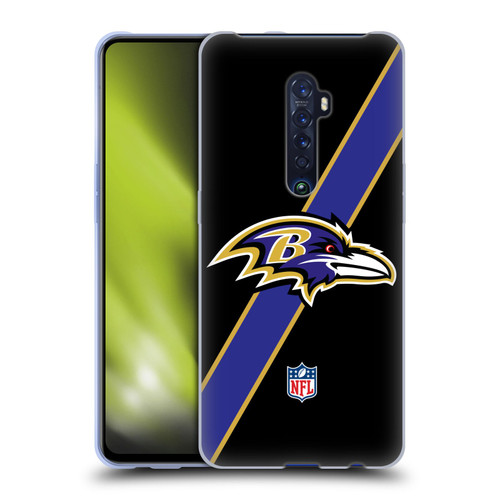 NFL Baltimore Ravens Logo Stripes Soft Gel Case for OPPO Reno 2