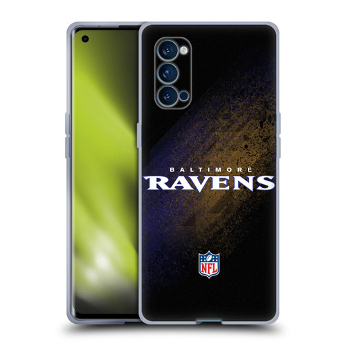 NFL Baltimore Ravens Logo Blur Soft Gel Case for OPPO Reno 4 Pro 5G