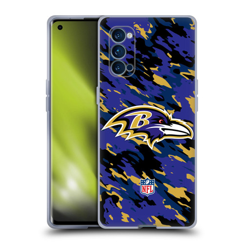 NFL Baltimore Ravens Logo Camou Soft Gel Case for OPPO Reno 4 Pro 5G