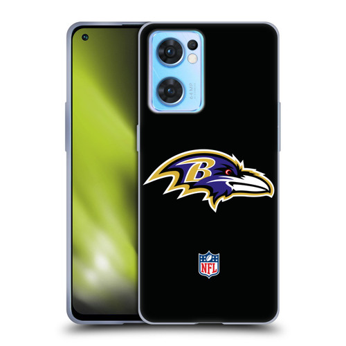 NFL Baltimore Ravens Logo Plain Soft Gel Case for OPPO Reno7 5G / Find X5 Lite