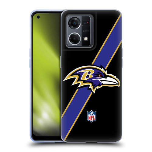 NFL Baltimore Ravens Logo Stripes Soft Gel Case for OPPO Reno8 4G