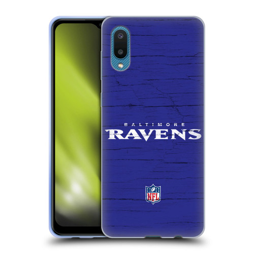 NFL Baltimore Ravens Logo Distressed Look Soft Gel Case for Samsung Galaxy A02/M02 (2021)