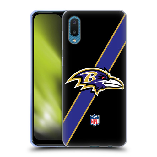 NFL Baltimore Ravens Logo Stripes Soft Gel Case for Samsung Galaxy A02/M02 (2021)