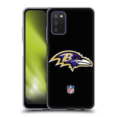 NFL Baltimore Ravens Logo Plain Soft Gel Case for Samsung Galaxy A03s (2021)